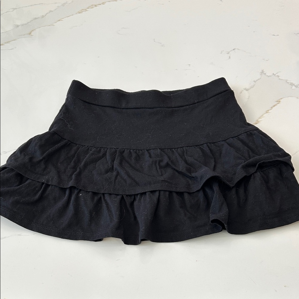 Black Ruffled Justice Kids Skort